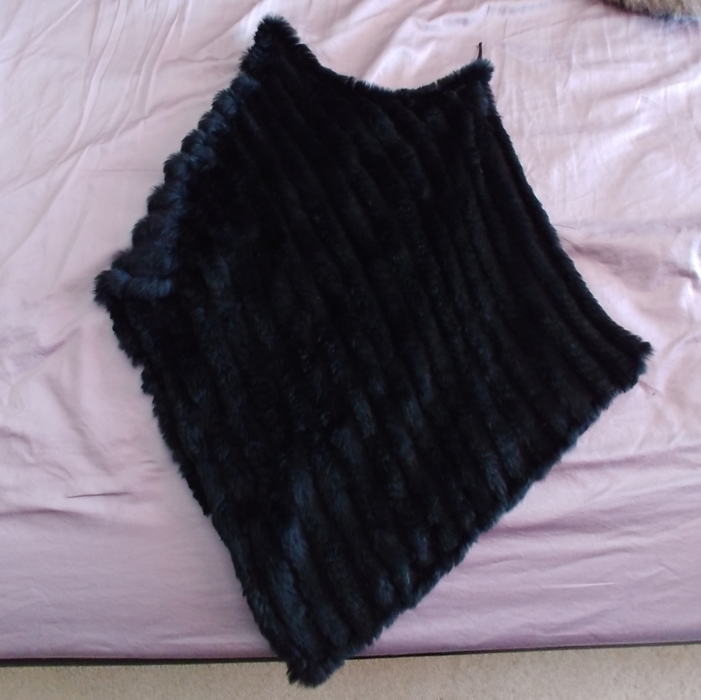 Rabbit fur poncho